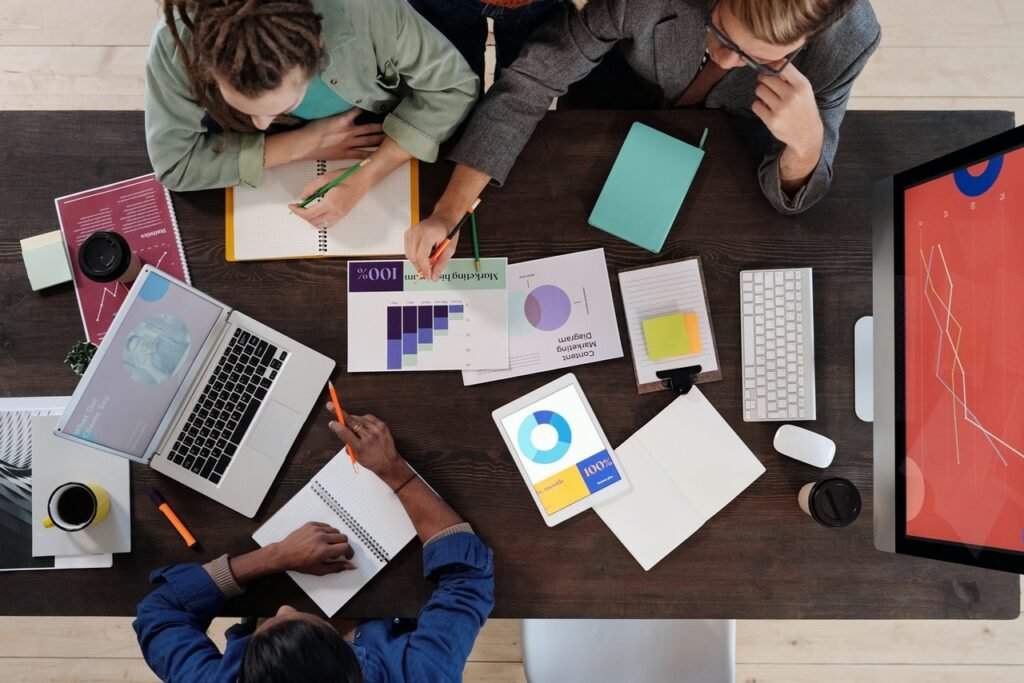 Group of people doing marketing plan